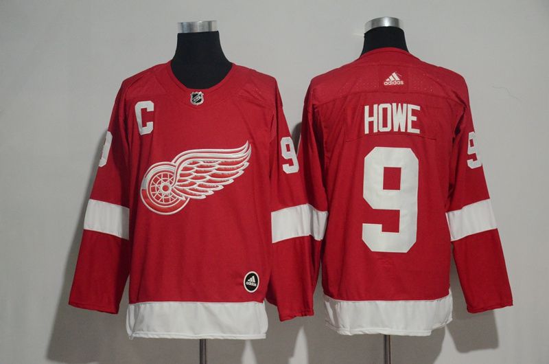 Men 2017 NHL Detroit Red Wings #9 Howe red Adidas jersey->toronto maple leafs->NHL Jersey